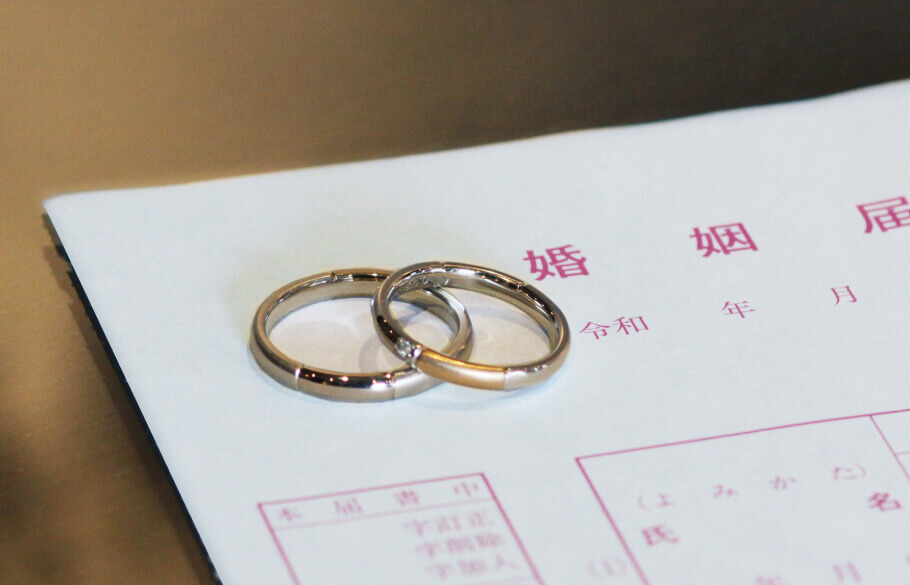 婚姻届けと結婚指輪